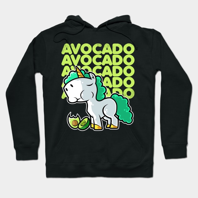 Cute Unicorn Eating Avocado Kawaii Neko Anime design Hoodie by theodoros20